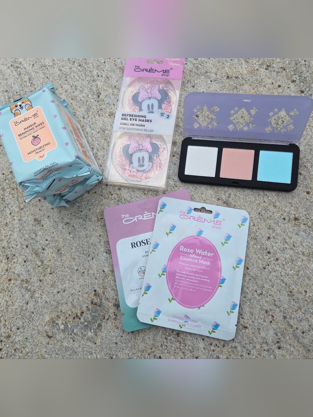 The Crème Shop Beauty Bundle Makeup Wipes Masks Highlighter Palette